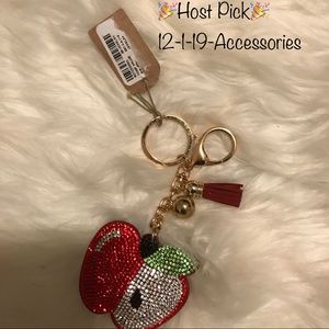 🎉HP🎉✨Crystal Avenue bling💎🍎 Apple keychain✨❣️